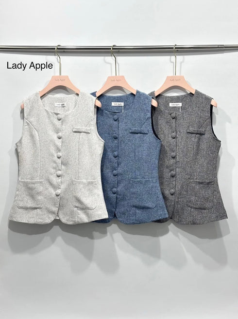 Button Down Tweed Vest